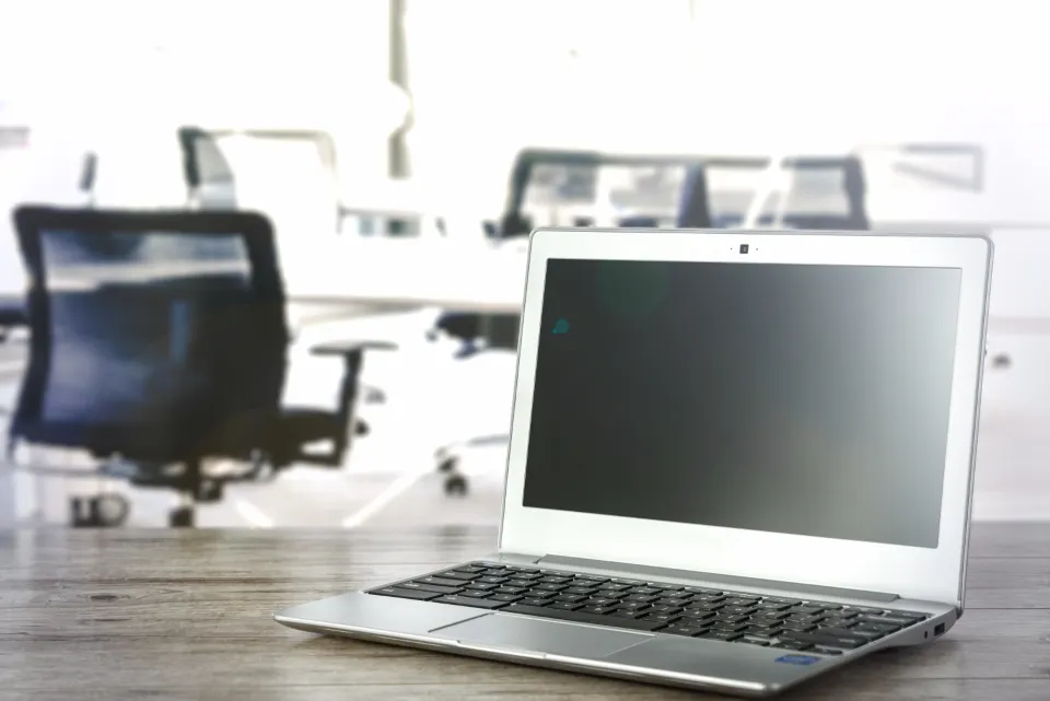 Laptop on an office desk