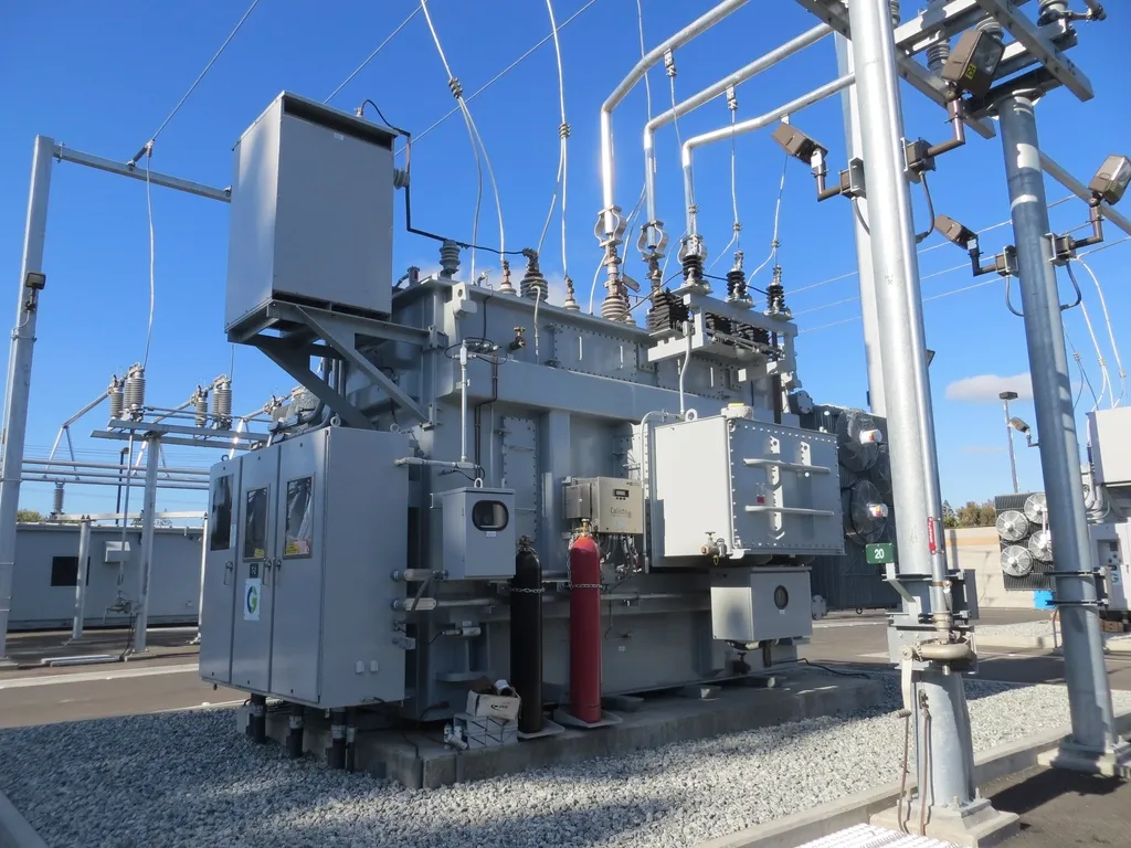 Transformer at an electrical substation